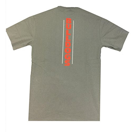 Southern Collegiate Apparel Georgia Bulldogs Vertical Adult Short Sleeve Pocket Tee Shirt Old Grey