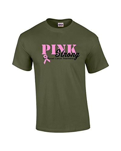 Breast Cancer Awareness Pink Ribbon Strong For Cancer Cause Cure Life Unisex Adult Short Sleeve T-shirt Breast Cancer Awareness Pink Ribbon Strong For Cancer Cause Cure Life Unisex Adult Short Sleeve T-shirt
