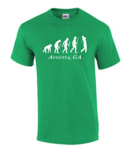 Funny Golf Evolution of Man Augusta Georgia Tournament Tee Shirt Irish Green