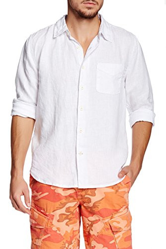 True Grit Lux Linen Long Sleeve Button Front Shirt white