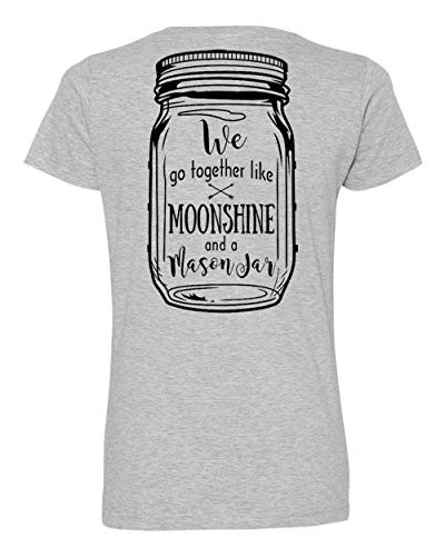 Moonshine and a Mason Jar Valentine's Day Women's Vee Neck Short Sleeve Tee Shirt Heather Moonshine and a Mason Jar Valentine's Day Women's Vee Neck Short Sleeve Tee Shirt Heather