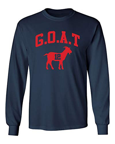 Patriots Greatest of All Time #12 Long Sleeve Tee Shirt navy Patriots Greatest of All Time #12 Long Sleeve Tee Shirt navy