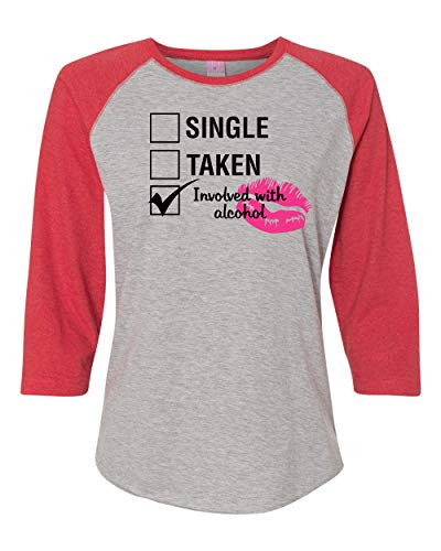 Involved with Alcohol Valentine's Day Women's Raglan Shirt Vintage Heather/Vintage Red