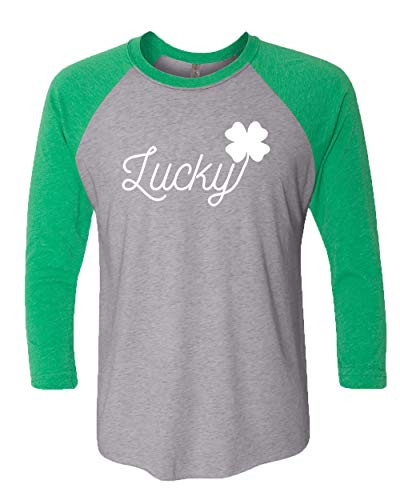 Trenz Shirt Company St. Patrick's Day Lucky Shamrock Ladies Baseball Tee Green/Heather Gray Trenz Shirt Company St. Patrick's Day Lucky Shamrock Ladies Baseball Tee Green/Heather Gray