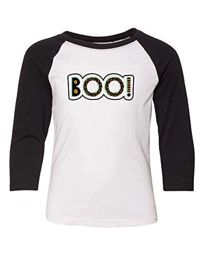 Trenz Shirt Company Halloween Boo Youth Unisex Baseball Tee White Trenz Shirt Company Halloween Boo Youth Unisex Baseball Tee White