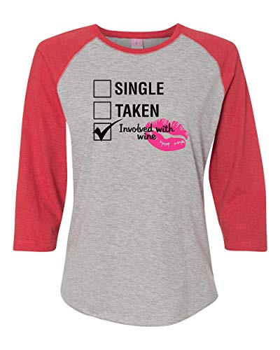 Involved with Wine Valentine's Day Women's Raglan Shirt Vintage Heather/Vintage Red