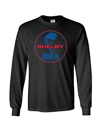Ford Shelby Cobra Blue & Red Circle Logo Adult Men's Long Sleeve Shirt Black Ford Shelby Cobra Blue & Red Circle Logo Adult Men's Long Sleeve Shirt Black