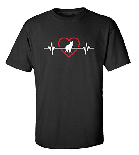 Heartbeat German Shepherd Adult Unisex Short Sleeve Tee Shirt Black Heartbeat German Shepherd Adult Unisex Short Sleeve Tee Shirt Black