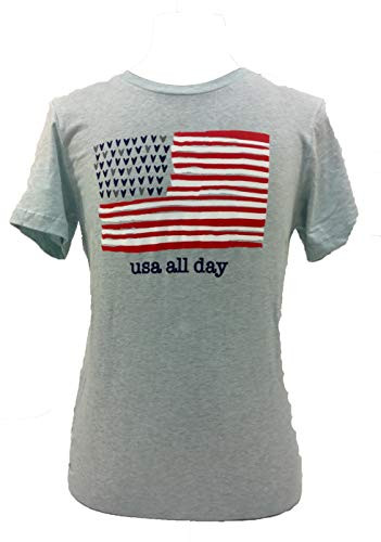 Things She Loves USA All Day Short Sleeve Tee Shirt Prism Ice Blue Heather Things She Loves USA All Day Short Sleeve Tee Shirt Prism Ice Blue Heather