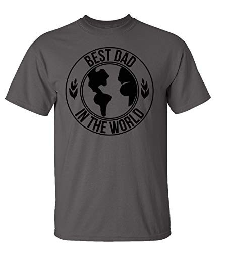 Father's Day Best DAD in The World Short Sleeve Tee Shirt Charcoal Father's Day Best DAD in The World Short Sleeve Tee Shirt Charcoal