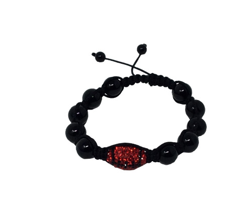 Chelsea Taylor Red & Black Preciosa Football Bracelet
