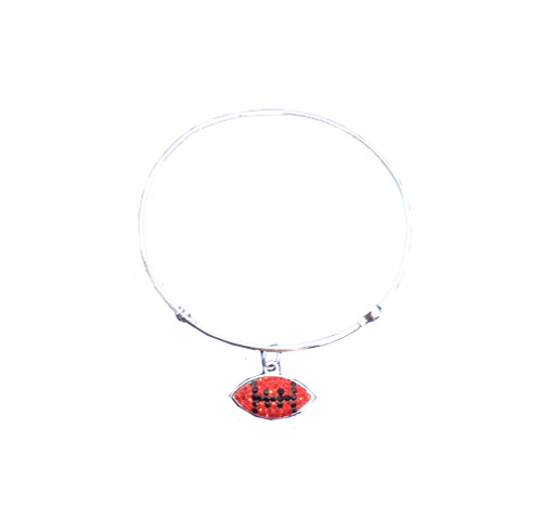 Chelsea Taylor Red & Black Football Dangle Bracelet