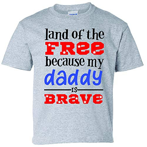 Patriotic Daddy is Brave Youth Short Sleeve Tee Shirt Sports Gray Patriotic Daddy is Brave Youth Short Sleeve Tee Shirt Sports Gray