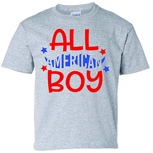 Patriotic All American Boy Youth Short Sleeve Tee Shirt Sports Gray Patriotic All American Boy Youth Short Sleeve Tee Shirt Sports Gray