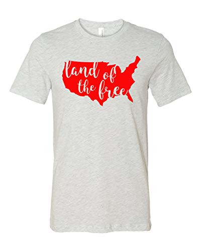 Patriotic Land of The Free Adult Short Sleeve Jersey Tee Shirt Ash Patriotic Land of The Free Adult Short Sleeve Jersey Tee Shirt Ash