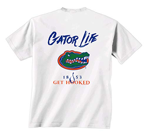 New World Graphics Florida Get Hooked Short Sleeve Tee Shirt White