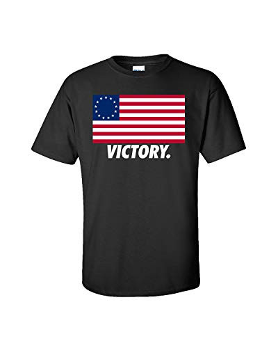 Patriotic Betsy Ross American Flag Victory Adult Short Sleeve Tee Shirt Black Patriotic Betsy Ross American Flag Victory Adult Short Sleeve Tee Shirt Black