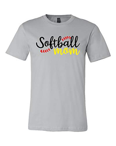 Softball Mom Adult Short Sleeve Jersey Tee Shirt Silver Softball Mom Adult Short Sleeve Jersey Tee Shirt Silver