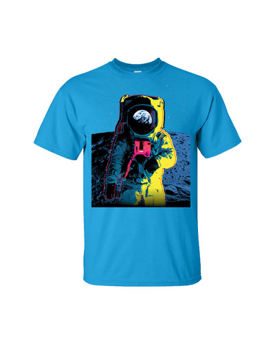 Vibrant Colorful Space Astronaut Short Sleeve T-shirt Vibrant Colorful Space Astronaut Short Sleeve T-shirt