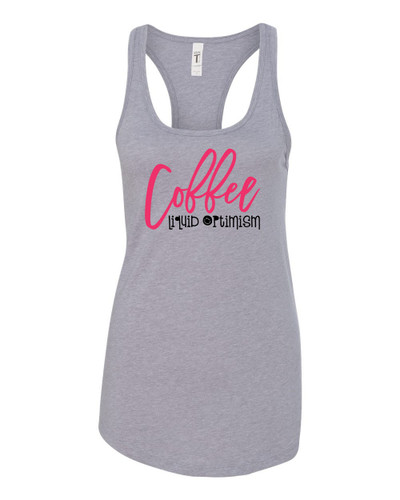 Women's Coffee Liquid Optimisim Racerback Tank Top Women's Coffee Liquid Optimisim Racerback Tank Top
