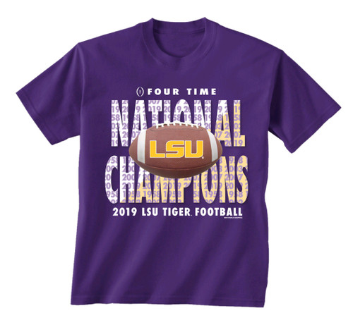 New World Graphics 2019 LSU NCFBCHP Short Sleeve T-shirt