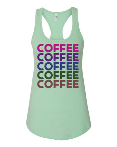 Women's Coffee On Repeat Ladies Racerback Tank Top Women's Coffee On Repeat Ladies Racerback Tank Top