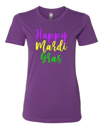 Women's Happy Mardi Gras New Orleans Ladies Fit Short Sleeve T-shirt