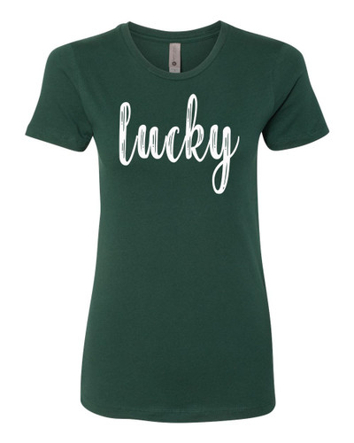 Women's St. Patrick's Day Lucky Ladies Fit Short Sleeve T-shirt Women's St. Patrick's Day Lucky Ladies Fit Short Sleeve T-shirt