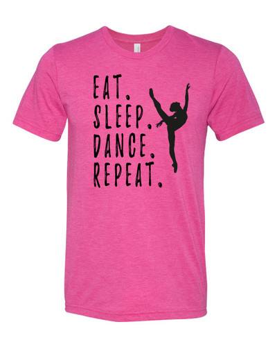 Unisex Adult Fit Eat Sleep Dance Repeat Short Sleeve T-shirt