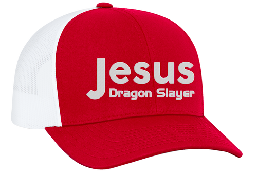 Men's Christian Jesus Dragon Slayer Mesh Back Trucker Cap