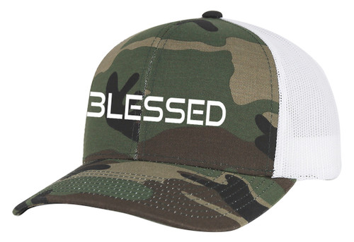 Men's Christian Blessed Embroidered Mesh Back Trucker Cap