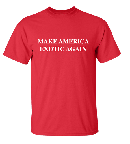 Men's Unisex Funny Tiger King Make America Exotic Again Short Sleeve Tee Shirt Red Men's Unisex Funny Tiger King Make America Exotic Again Short Sleeve Tee Shirt Red