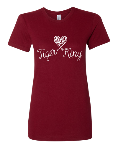 Women's Funny Tiger King Tiger Heart Short Sleeve T-shirt