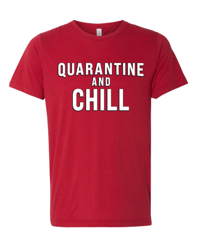 Men's Unisex Triblend T-Shirt Virus Funny Quarantine and Chill Short Sleeve T-shirt