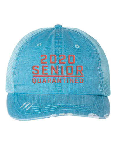 Women's Embroidered 2020 Senior Quarantined Distressed Baseball Cap