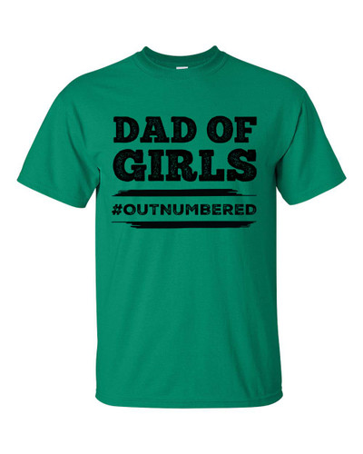 Men's Father's Day Dad of Girls #Outnumbered Sports Grey Short Sleeve T-shirt