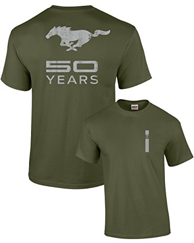 Ford Tee Shirt Mustang 50 Years Pony Military Ford Tee Shirt Mustang 50 Years Pony Military