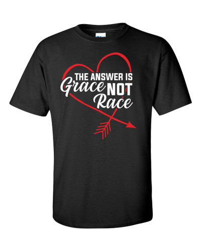 Trenz Shirt Company The Answer Is Grace Not Race Unisex Short Sleeve T-shirt