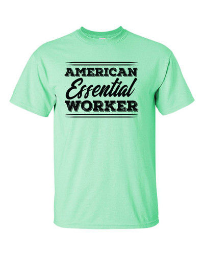Patriotic American Essential Worker Script Short Sleeve T-shirt