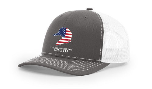 It's All About The South American Flag Filled Wood Duck Mesh Back Trucker Hat