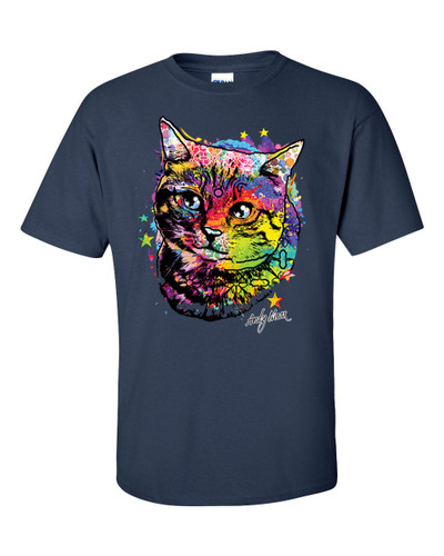 Unisex Neon Black Light Colorful Kitty Cat Short Sleeve T-shirt Unisex Neon Black Light Colorful Kitty Cat Short Sleeve T-shirt