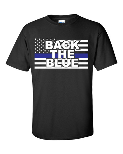 Trenz Shirt Company Back The Blue American Flag Unisex Short Sleeve T-shirt Trenz Shirt Company Back The Blue American Flag Unisex Short Sleeve T-shirt