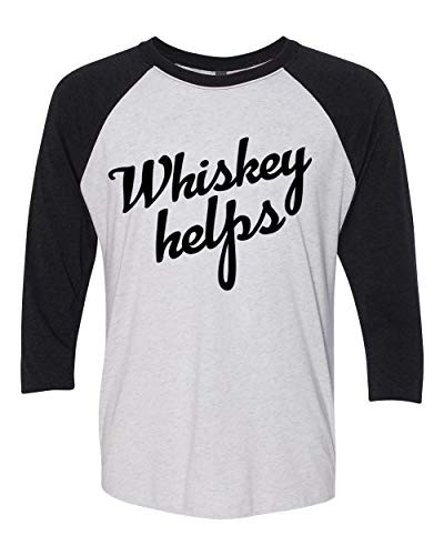 Trenz Shirt Company Funny Whiskey Helps Ladies Baseball Tee Black Trenz Shirt Company Funny Whiskey Helps Ladies Baseball Tee Black