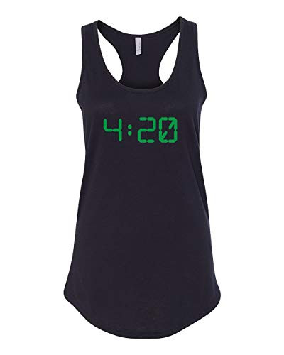 Trenz Shirt Company Funny 4:20 Digital Clock Design Ladies Racerback Tank Black Trenz Shirt Company Funny 4:20 Digital Clock Design Ladies Racerback Tank Black