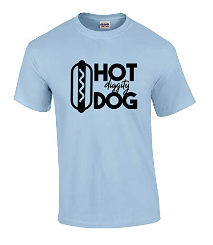 Funny Hot Diggity Dog Adult Unisex Short Sleeve Tee Shirt Carolina Blue Funny Hot Diggity Dog Adult Unisex Short Sleeve Tee Shirt Carolina Blue