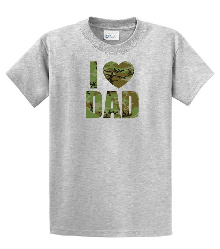 I Heart Dad Camo Youth Tee Shirt LightGray ym