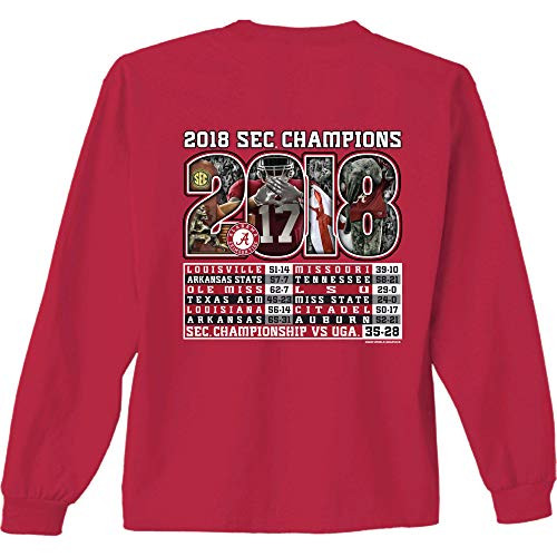 Collegiate Alabama 2018 SEC Champions Long Sleeve Tee Shirt  Cardinal