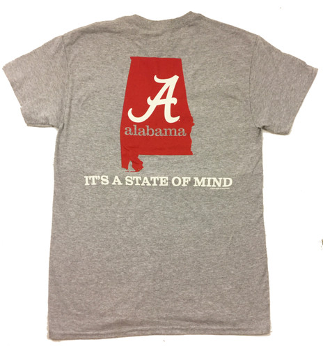 Collegiate Alabama Crimson Tide State Of Mind Short Sleeve Tee Shirt Collegiate Alabama Crimson Tide State Of Mind Short Sleeve Tee Shirt