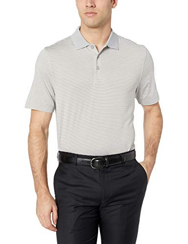 Cutter & Buck Men's Moisture Wicking UPF 50 Drytec Forge Tonal Stripe Polo Shirt Polished