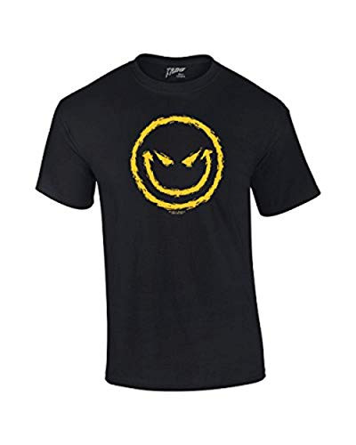 Evil Smiling Face With Yellow Devilish Smile Cool Retro Sarcastic Grin Funny Novelty T-shirt